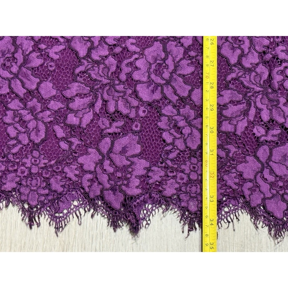 Lauren Ralph Lauren Sheath Dress Womens 4 Petite Purple Lace Scalloped Hem UEC - Picture 7 of 12